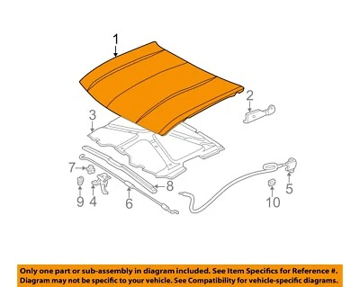 GM OEM 02-09 Trailblazer EXT,Trailblazer Hood Hood Components-Hood 12478013 - Image 1 of 2