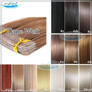 22" Indian 100% Remy Human 6A Tape Weft Hair Extensions 100g Double Drawn 40pcs - Bild 1 von 17