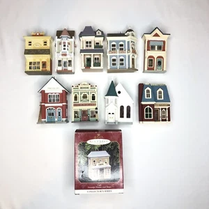 Hallmark Ornaments Nostalgic Houses and Shops Series Set Lot of 10 Vintage - Picture 1 of 9
