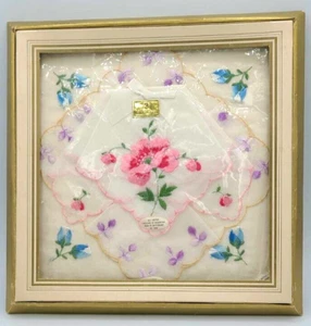 New in Box Vtg Made in Switzerland Embroidered 100% Cotton Handkerchiefs Set  3 - Picture 1 of 11