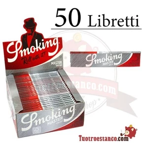 Cartine Smoking Master King Size Slim Argento Lunghe Box Da 50 Libretti - Imagen 1 de 3