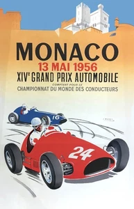 POSTER AFFICHE MONACO GRAND PRIX AUTOMOBILE 1956 - Imagen 1 de 1