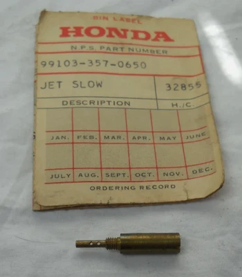 Carburador de chorro lento Honda CR250 M M MT250 1973-1976 #65 99103-357-0650 NUEVO DE STOCK Foto 1 de 4