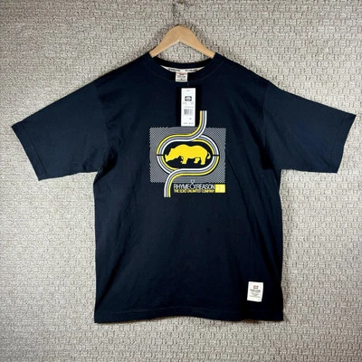 NUEVA Camisa Rinoceronte Años 90 ECKO UNLTD Para Hombres Med Estampado Gráfico Rima y Razón Nueva con Etiquetas Y2K Foto 1 de 4