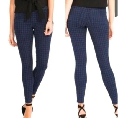 Leggings al tobillo SPANX azules negros ajustados a cuadros Jean-ish talla grande Foto 1 de 4