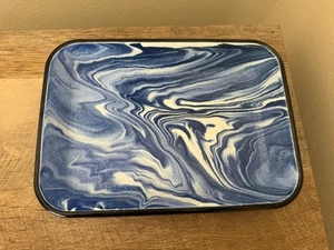 Plato para hornear Bornn Esmalte 7,5” X 10,5” Azul Blanco Mármol Cocina para hornear - Imagen 1 de 10
