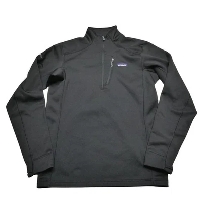 Pullover Patagonia Para Hombre Pequeño Negro Cuarto Cremallera Polartec Power Stretch Foto 1 de 4