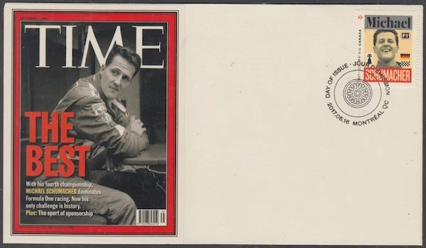 CANADA # 2996.6 - FORMULA 1 SCHUMACHER  POSTAGE STAMP on FIRST DAY COVER #6 - Image 1 of 1