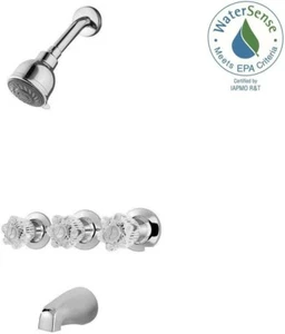 Pfister 801-WS-BDCC Bedford 3 manijas/rociador bañera y grifo de ducha, cromo pulido - Imagen 1 de 3