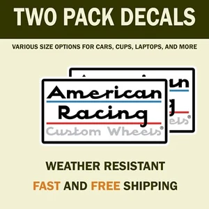 Calcomanías adhesivas American Racing Wheels, paquete de 2 pegatinas de carreras resistentes a la intemperie - Imagen 1 de 1