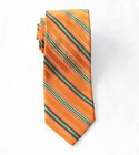 NEW Robert Talbott Striped Neck Tie 100% SILK Made in USA Orange Green NWT $90