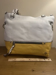 Oryany Large Colorblock Leather Yellow White Handbag Purse Dust Cover NWOT RARE - Imagen 1 de 11
