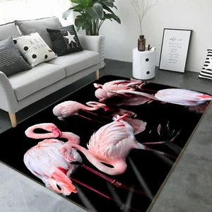 3D Flamingo Drink Water C120 Animal Non Slip Rug Mat Elegant Photo Carpet Zoe - Picture 1 of 5