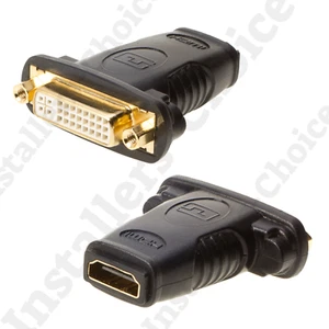 HDMI Female to DVI-D Dual Link Female Adapter Gold Plated for PC Monitor HDTV - Picture 1 of 1