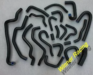 For Nissan Silvia/180SX S13 CA18DET Silicone Heater Hose 22PCS BLACK - Picture 1 of 4