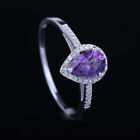 0.844ct Amethyst & Diamonds Lady 925 Sterling Silver Engagement Gemstone Ring