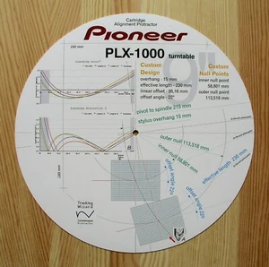 Pioneer PLX-1000 Custom Designed Tonearm Cartridge Stylus Alignment Protractor - Picture 1 of 7