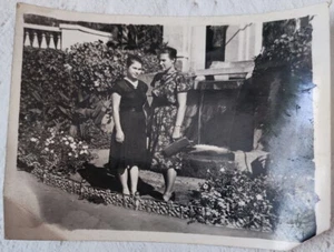 Original USSR Soviet USSR Vintage Photo two Young Woman BW Old photo  - Picture 1 of 2