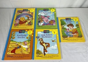 Winnie The Pooh Disney's Grow & Learn Library Book Lot 1-4 With Parents Guide - Imagen 1 de 17