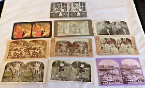 Antiguas 10 tarjetas Stereoview de varias imágenes de personas individuales y grupales - Imagen 1 de 10