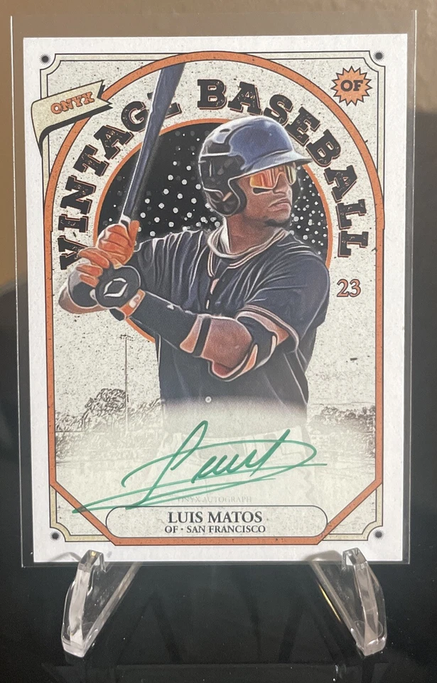 LUIS MATOS 2023 ÓNIX VINTAGE BÉISBOL EXTENDIDO EN TARJETA TINTA VERDE AUTOMÁTICA/50 Foto 1 de 1