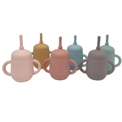Baby Infants Feeding Straw Bottle Toddler Learning Drinking Silicone Sippy Cup - image 1 of 4