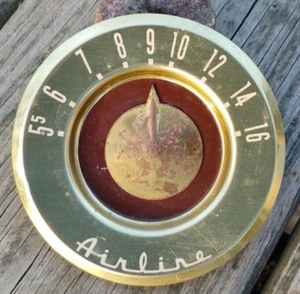 1951 Montgomery Ward AIRLINE Model 15-HA-1554A Radio METAL DIAL PLATE & POINTER - Picture 1 of 10