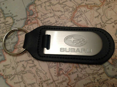 Subaru Key Ring Blind Etched On Leather Impreza Legacy Xv Forester Outback STI