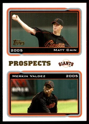 Matt Cain / Merkin Valdez PROS 2005 Topps #690 Giants MLB LEER ENVÍO GRATUITO Foto 1 de 2
