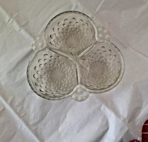 Piatto caramelle vintage pietra di luna opalescente piano cottura 3 sezioni diviso Relish - Foto 1 di 5