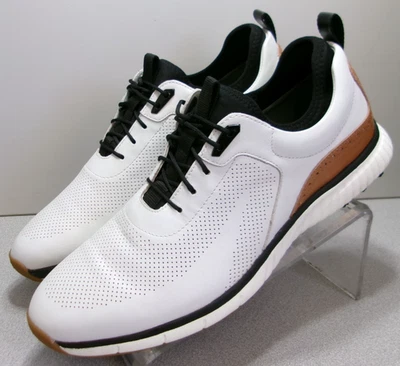 253968 MS50 H1-LUXE MEN SHOE 14 M WHITE LEATHER GOLF SHOE BY JOHNSTON & MURPHY - Image 1 of 4