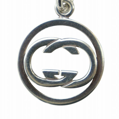 Y0717 Gucci Argento Logo Incastro Collana Ciondolo Argento925 Accessori Nuovo