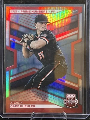 2023 Panini Elite Extra Edition - Cade Kuehler Rookie Red Prime Numbers /200 - Image 1 of 3