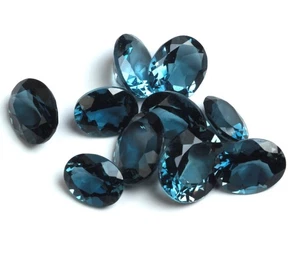 Piedras preciosas sueltas naturales de topacio azul Londres corte ovalado AAA para hacer todas las joyas - Imagen 1 de 16