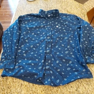 Camisa vaquera de algodón con botones de manga larga cachemira azul marino ARIAT para hombre talla 2XL - Imagen 1 de 17