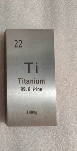 1 (One) Kg Kilogram Pure Titanium Bullion Bar 1000g weight sinker 1kg plummet - Picture 1 of 1