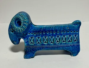 FLAVIA BITOSSI Rimini Blue Sheep Ceramic Figurine Italy Art Handmade Vintage - Picture 1 of 9