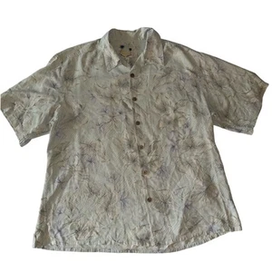 Banana Cabana Herren Größe XL 100% Seide Hawaii Tropical Camp Hemd Kurzarm - Bild 1 von 6