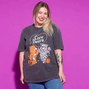 Official Spooky Care Bears Vintage Wash Charcoal T-Shirt : XXL,3XL - Picture 1 of 4