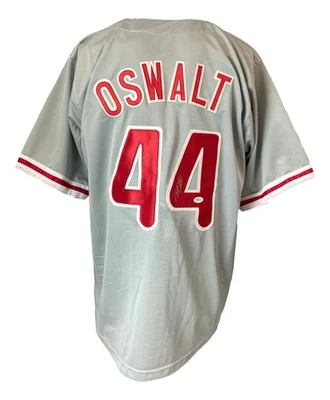 Roy Oswalt Philadelphia Signed Gray Baseball Jersey JSA Hologram - Image 1 of 3