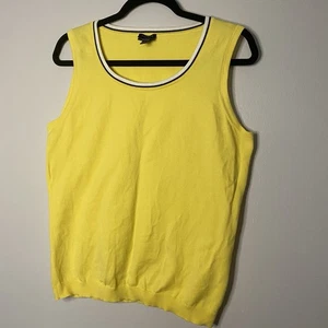 Camiseta sin mangas suéter amarillo de mezcla de algodón Talbots Pima - Imagen 1 de 4