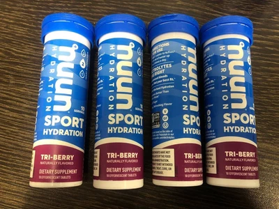 4X Nuun Sport Hidratación Electrolítica Bebida Mezcla Tri-Berry, 10 Comprimidos EXP. 11/24 Foto 1 de 3