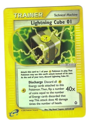 Pokemon TCG: Lightning Cube 01 (Reverse Holo) - 127/147 - Aquapolis - NM - Image 1 of 4