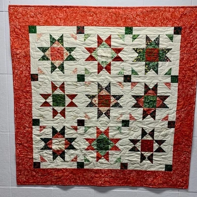 Edredón Ohio Star Colores Navidad - Rojo, Verde y Blanco - Hecho a Mano - Nuevo (71) Foto 1 de 4