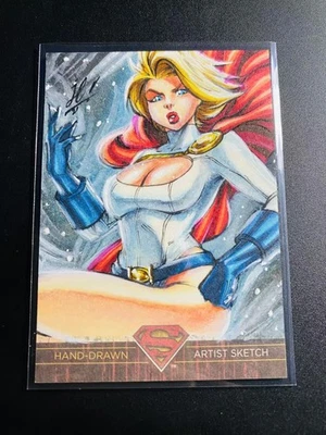 2013 Cryptozoic CZE DC Power Girl 1/1 Sketch Artist Proof by Jose Carlos Sanchez - Image 1 of 2