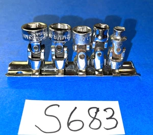 MAC TOOLS 5 PIECE 1/4 DRIVE METRIC SWIVEL UNIVERSAL SOCKET SET - Picture 1 of 16