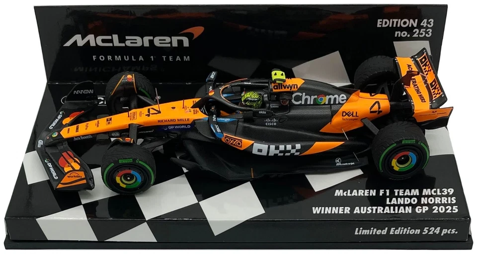Minichamps McLaren MCL39 Winner Australian GP 2025 - Lando Norris 1/43 Scale - Image 1 of 4