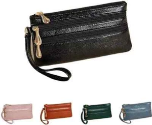 Faux Leather Three Section Wristlet Purse Wallet For Iphone Coins and Notes 1025 - Picture 1 of 15