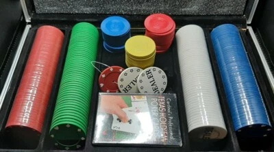 Cardinal's Professional Texas Hold Em Poker Metal Briefcase Extra Chips OPEN BOX - Image 1 of 4