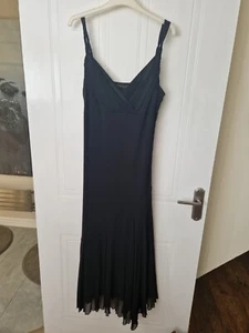Womens Black Strappy Lined Dress, Per Una, Size 16, VG Con - Picture 1 of 4